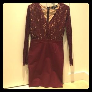 Sexy Lace Plunge Dress